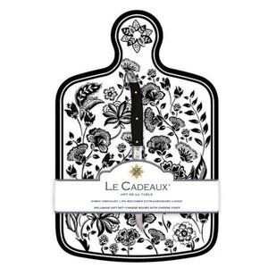 Jardin Black Cheese Serving Set with Cheese Board and Knife by Le Cadeaux